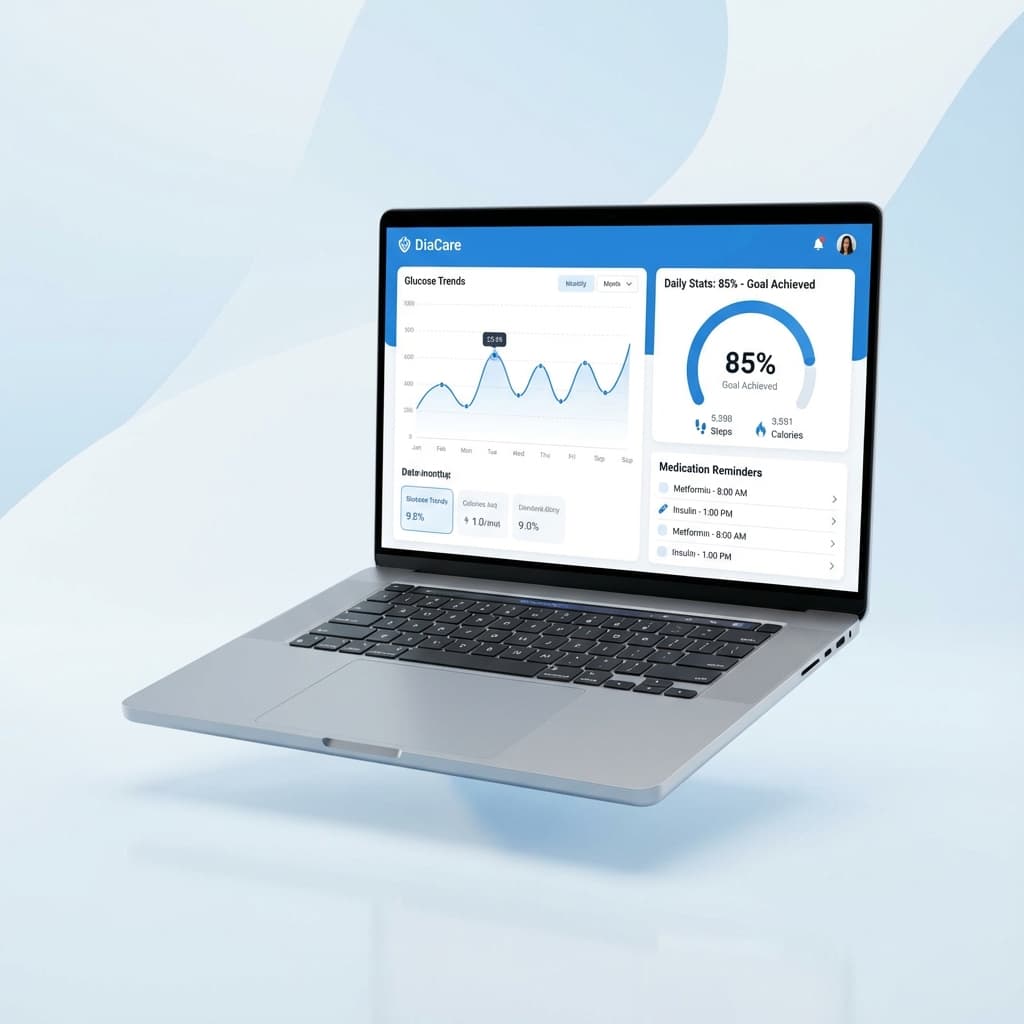 DiaCare Laptop Dashboard